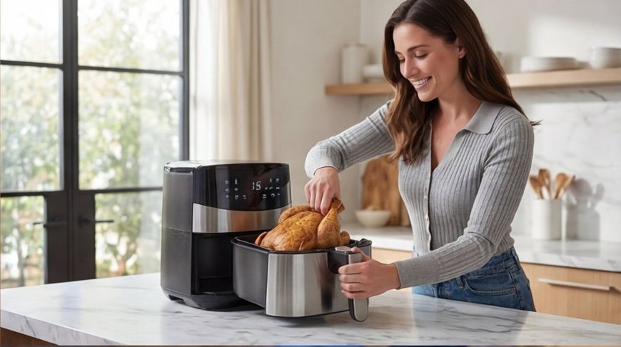 Фритюрниця Crownberg CB-5553 1500Вт 2.5л, Аерогриль з нержавіючої сталі та антипригарною чашею crownberg25 фото