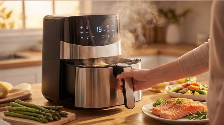Фритюрниця Crownberg CB-5553 1500Вт 2.5л, Аерогриль з нержавіючої сталі та антипригарною чашею crownberg25 фото